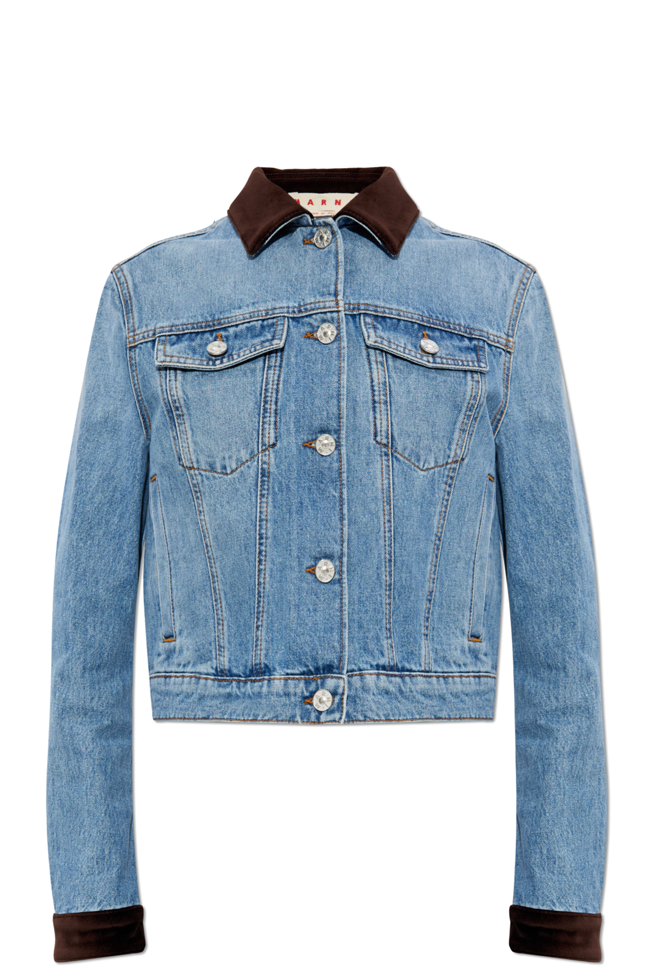 Marni Denim jacket with velvet inserts | Women's | Vitkac